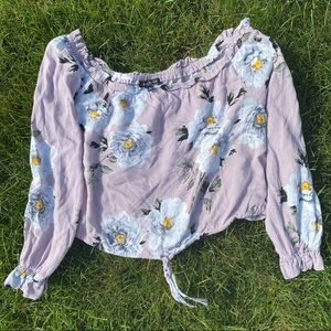 Kendall & Kylie Floral Off the Shoulder Tie Front